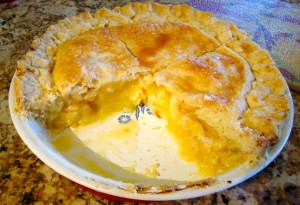 Shaker Lemon Pie with it's custardy filling.