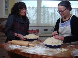 Ruth Reichl and me making pie. 
